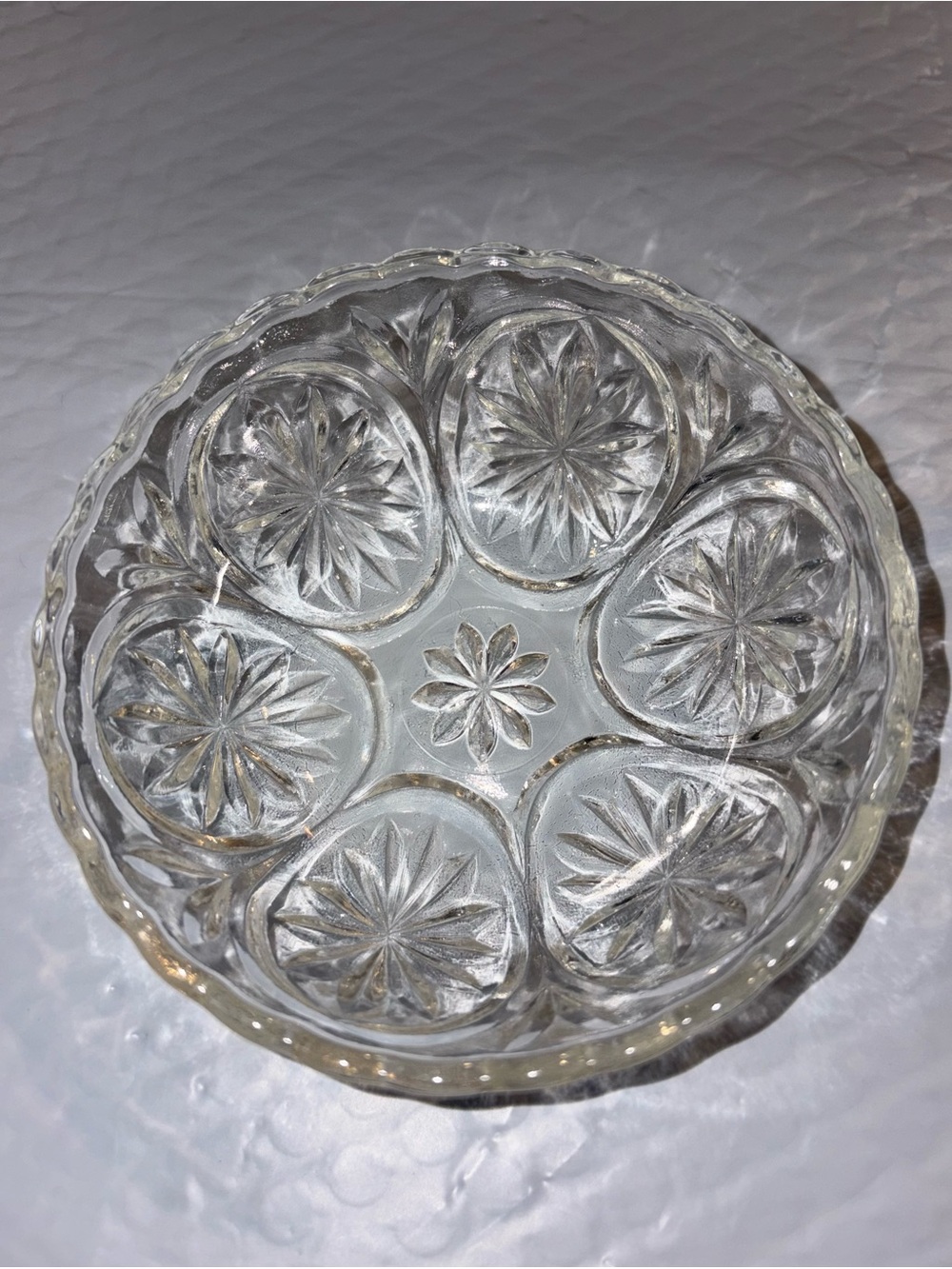 BUNDLE ITEM Vintage Clear Glass Serving Bowl Starcut Design Anchor Hocking